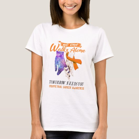 Ondersteuning Endometrial Cancer Awareness Ribbon  T-shirt (Voorkant)