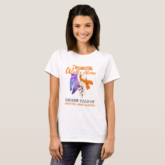 Ondersteuning Endometrial Cancer Awareness Ribbon  T-shirt (Voorkant volledig)