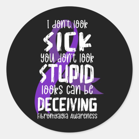 Ondersteuning Fibromyalgie Bewustzijn Maand Fibro  Ronde Sticker (Voorkant)