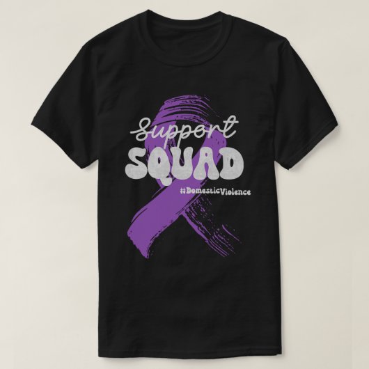 Ondersteuning Huiselijk Geweld Squad Paarse Ribbon T-shirt (Design voorkant)