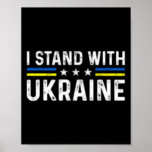 Ondersteuning Ik Sta Met Oekraïne Oekraïense Vlag  Poster