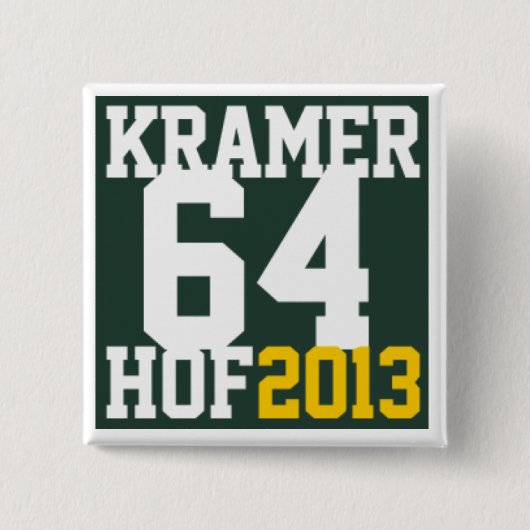 Ondersteuning JerryKramer4HOF Vierkante Button 5,1 Cm (Voorkant)
