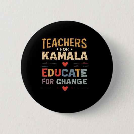 Ondersteuning Kamala Harris Onderwijs Leraar Harri Ronde Button 5,7 Cm (Voorkant)