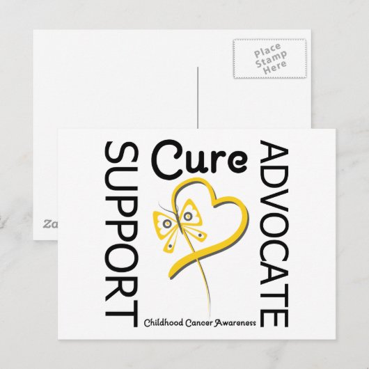 Ondersteuning kinderkanker Advocate Cure Briefkaart (Voorkant / Achterkant)