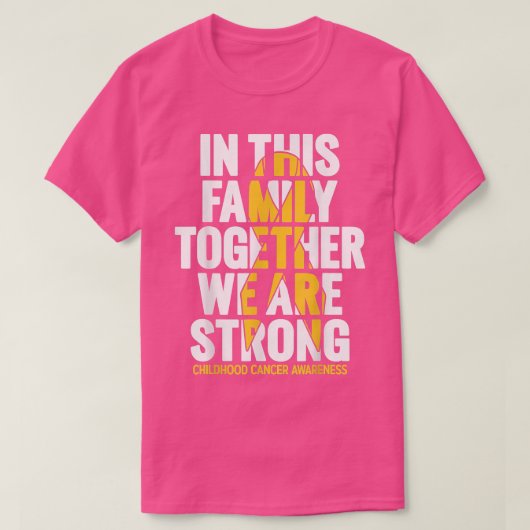 Ondersteuning kinderkanker, kinderkanker in het ge t-shirt (Design voorkant)