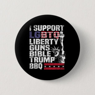 Ondersteuning LGBTQ Liberty Pistolen Bible Trump B Ronde Button 5,7 Cm
