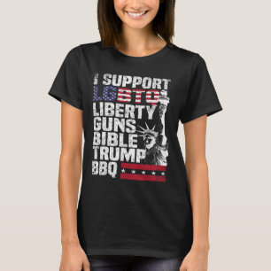 Ondersteuning LGBTQ Liberty Pistolen Bible Trump B T-shirt