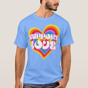 Ondersteuning Liefde Regenboog Hart LGBT Gelijkhei T-shirt