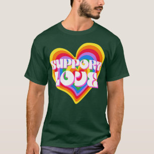 Ondersteuning Liefde Regenboog Hart LGBT Gelijkhei T-shirt