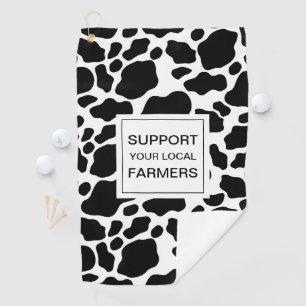 Ondersteuning lokale boeren Koe printpatroon Golfhanddoek