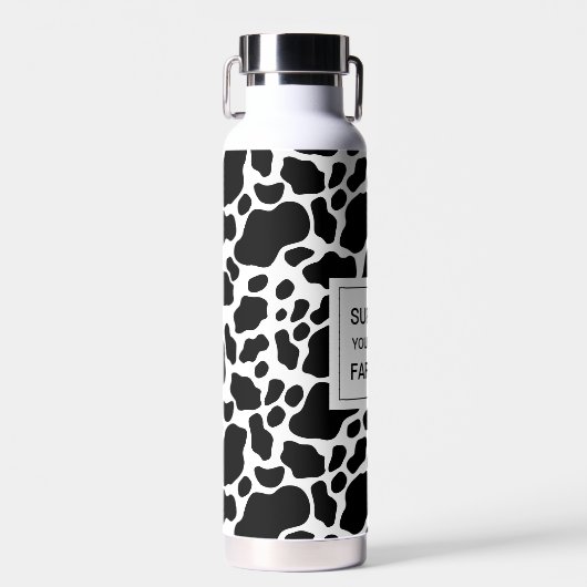 Ondersteuning lokale boeren Koe printpatroon Waterfles (Voorkant)