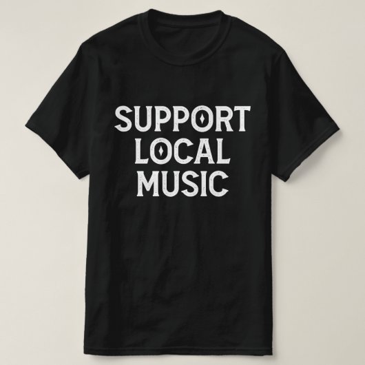 Ondersteuning lokale muziek live band t-shirt (Design voorkant)