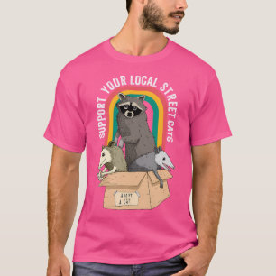 Ondersteuning lokale straat katten doos wasbeer Op T-shirt