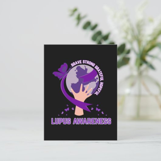 Ondersteuning lupus bewustzijn overlevende krijger briefkaart (Staand voorkant)