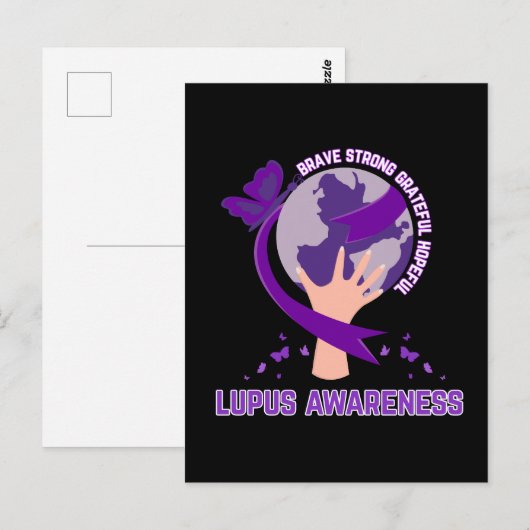 Ondersteuning lupus bewustzijn overlevende krijger briefkaart (Voorkant / Achterkant)