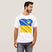 Ondersteuning Oekraïne T-shirt Oekraïense vlag har (Voorkant volledig)