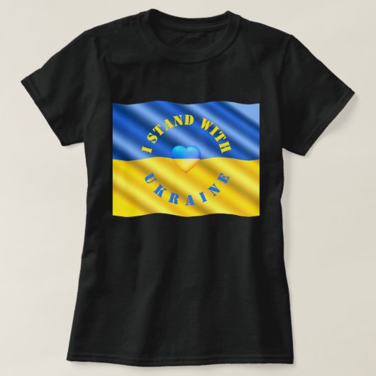 Ondersteuning Oekraïne T-shirt Oekraïense vlag har (Design voorkant)