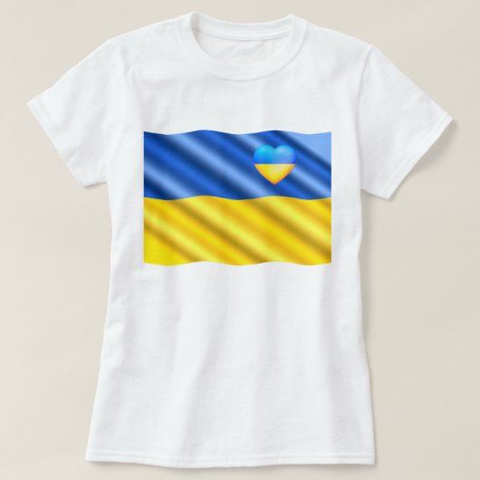 Ondersteuning Oekraïne T-shirt Oekraïense vlag har (Design voorkant)