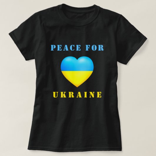 Ondersteuning Oekraïne T-shirt Oekraïense vlag har (Design voorkant)