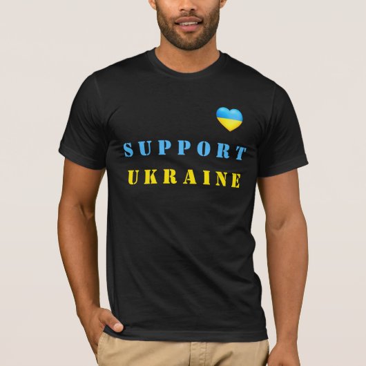 Ondersteuning Oekraïne T-shirt Oekraïense vlag har (Voorkant)