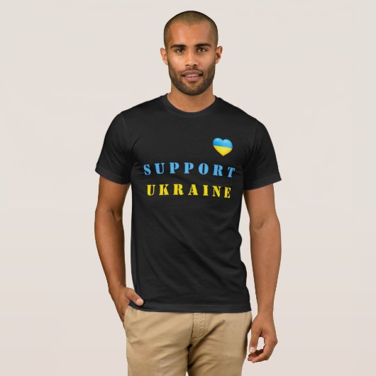 Ondersteuning Oekraïne T-shirt Oekraïense vlag har (Voorkant volledig)