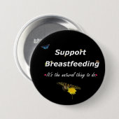 Ondersteuning ontwerp natuur borstvoeding ronde button 7,6 cm (Voorkant /achterkant)