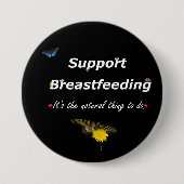 Ondersteuning ontwerp natuur borstvoeding ronde button 7,6 cm (Voorkant)