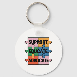 Ondersteuning Opvoeden Advocate Puzzel Stuk Autism Sleutelhanger