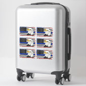 Ondersteuning Politie Eagle op Amerikaanse vlag Sticker (Koffer)