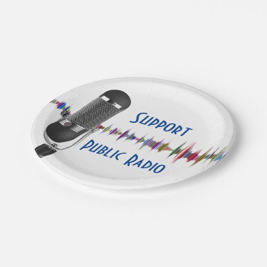 Ondersteuning publieke radio papieren bordje (Gekanteld)