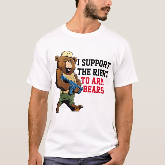 Ondersteuning Recht op Beer Wapens grappige shirts (Voorkant)