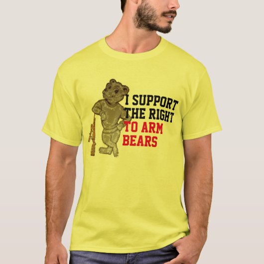 Ondersteuning Recht op Beer Wapens grappige shirts (Voorkant)