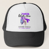 Ondersteuning Rett Syndrome Awareness Ribbon Gifte Trucker Pet (Voorkant)