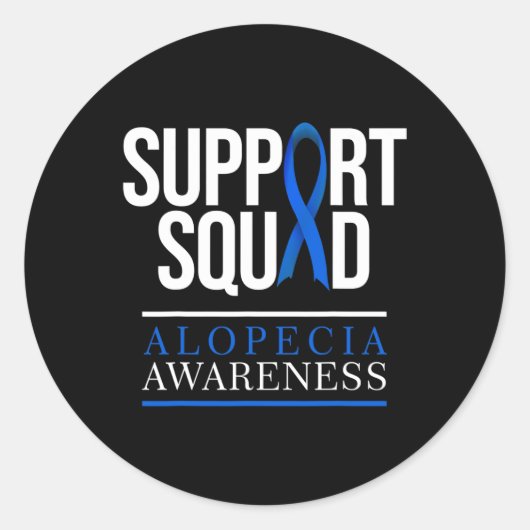 Ondersteuning Squad Alopecia Awareness Haarverlies Ronde Sticker (Voorkant)