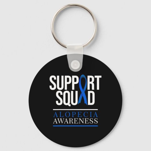 Ondersteuning Squad Alopecia Awareness Haarverlies Sleutelhanger (Voorkant)