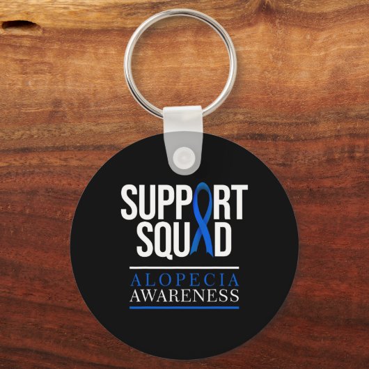 Ondersteuning Squad Alopecia Awareness Haarverlies Sleutelhanger (Achterkant)