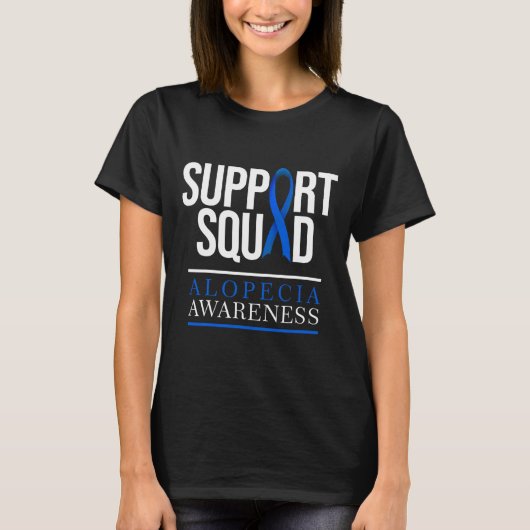 Ondersteuning Squad Alopecia Awareness Haarverlies T-shirt (Voorkant)