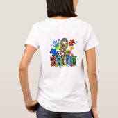 Ondersteuning Squad Autisme Awareness Ribbon T-shi T-shirt (Achterkant)