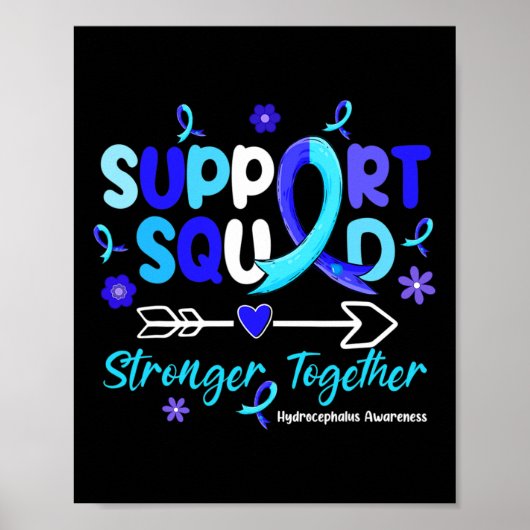 Ondersteuning Squad Blue Ribbon Hydrocephalus Awar Poster (Voorkant)