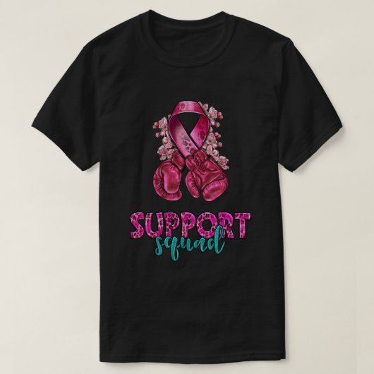 Ondersteuning Squad Borstkanker Bewustzijn Bokshan T-shirt (Design voorkant)