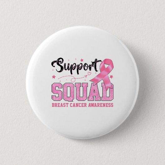 Ondersteuning Squad Borstkanker Bewustzijn Coquett Ronde Button 5,7 Cm (Voorkant)