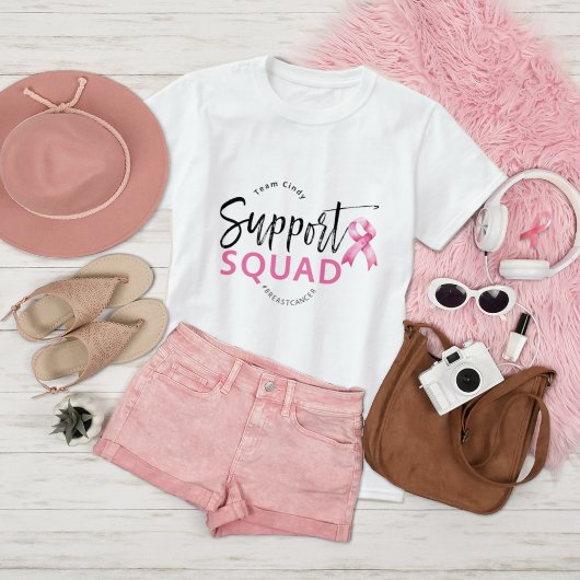 Ondersteuning Squad Borstkanker Roze Lint T-shirt