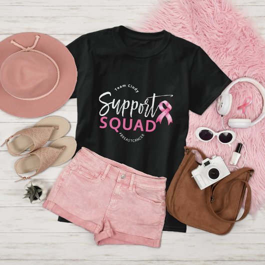Ondersteuning Squad Borstkanker Roze Lint T-shirt