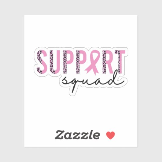 Ondersteuning Squad Borstkanker, Team kanker Sticker (Vel)