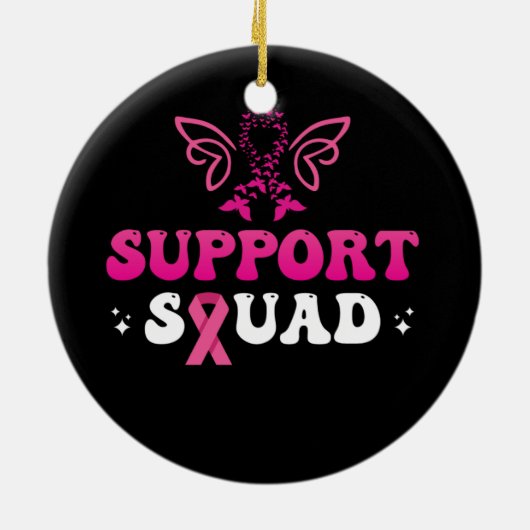 Ondersteuning squad borstkankerbewustzijn keramisch ornament (Achterkant)