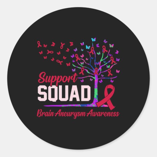 Ondersteuning Squad Brain Aneurysm Awareness Maand Ronde Sticker (Voorkant)