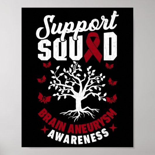 Ondersteuning Squad Brain Aneurysm Awareness Suppo Poster (Voorkant)