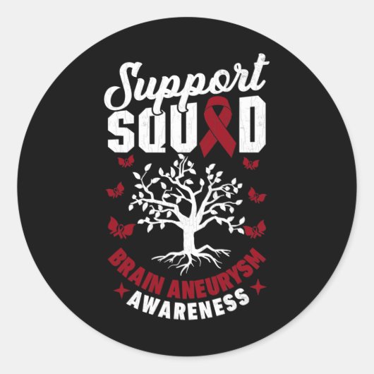 Ondersteuning Squad Brain Aneurysm Awareness Suppo Ronde Sticker (Voorkant)