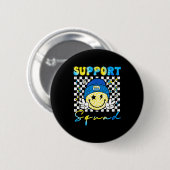 Ondersteuning Squad Groovy Down Syndroom Bewustzij Ronde Button 5,7 Cm (Voorkant /achterkant)