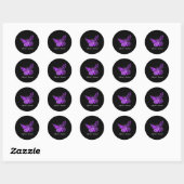 Ondersteuning Squad Heimer Vlinder Paarse lint Ronde Sticker (Vel)